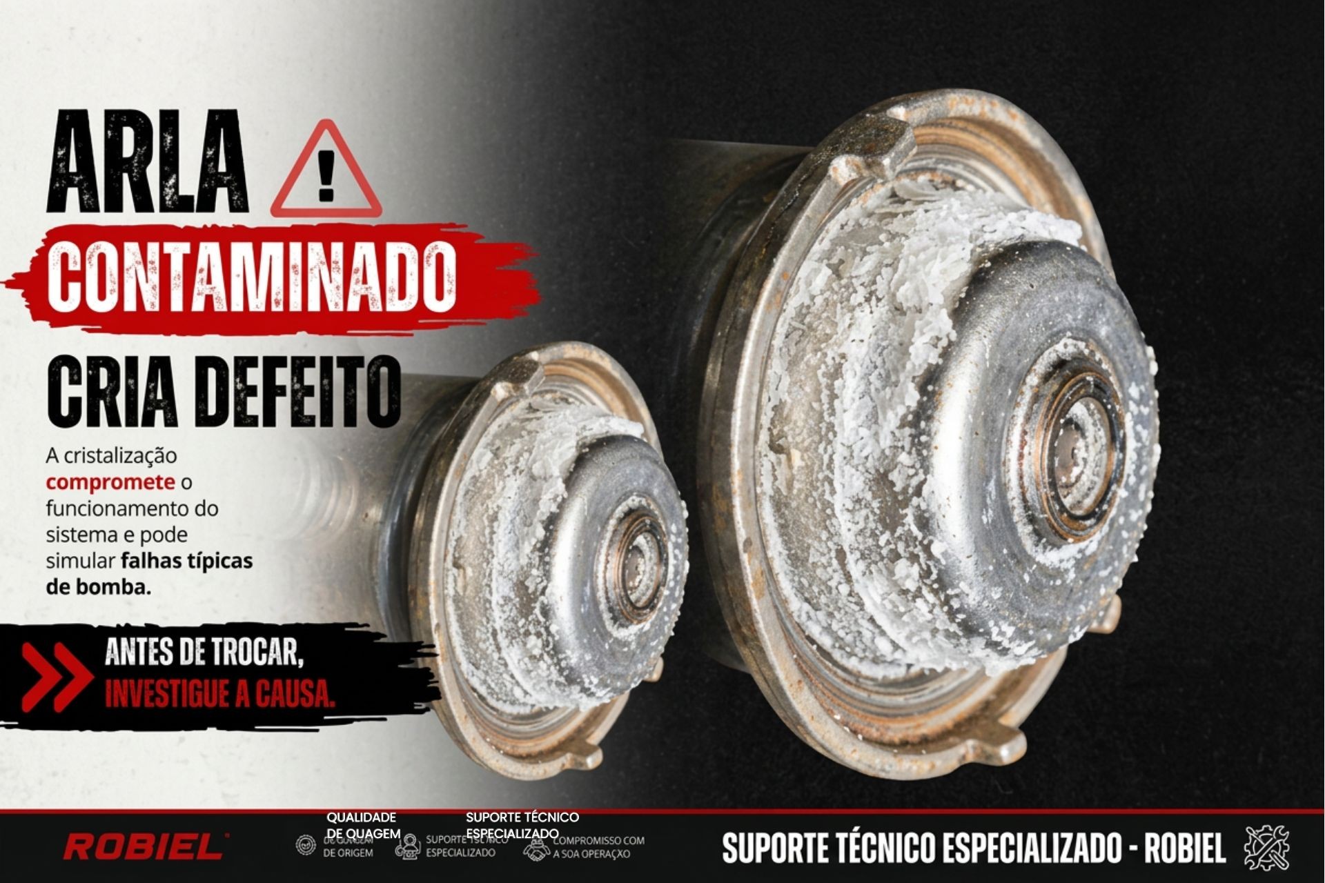ARLA contaminado cria defeito: como a cristalização destrói o sistema e simula falha de bomba